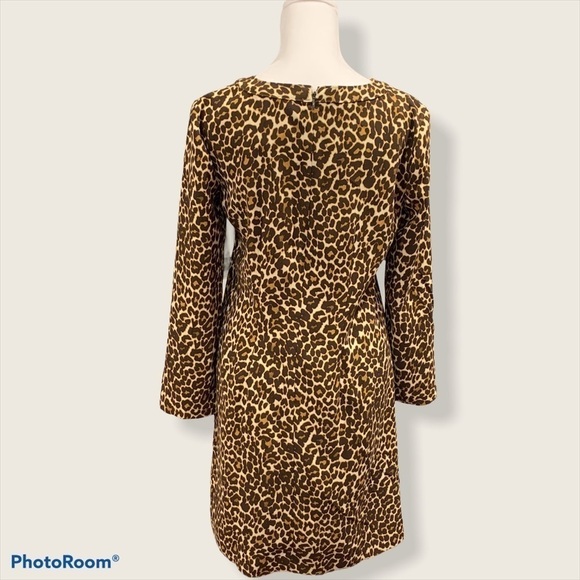 J. Crew Leopard Print Long Sleeve Dress Sz 00 NWT - Picture 2 of 5